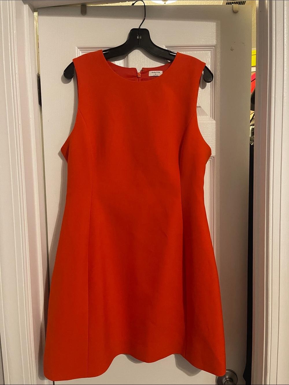 Babaton Vibrant Orange Sleeveless A-Line Dress
